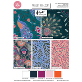 Craft Cotton Company, 100 % Baumwolle, Paisleymuster, Pfau, Bethany Salt, 45 x 55 cm breit, 5-teiliges Fat-Quarter-Bündel, ideal zum Basteln und Patchworken